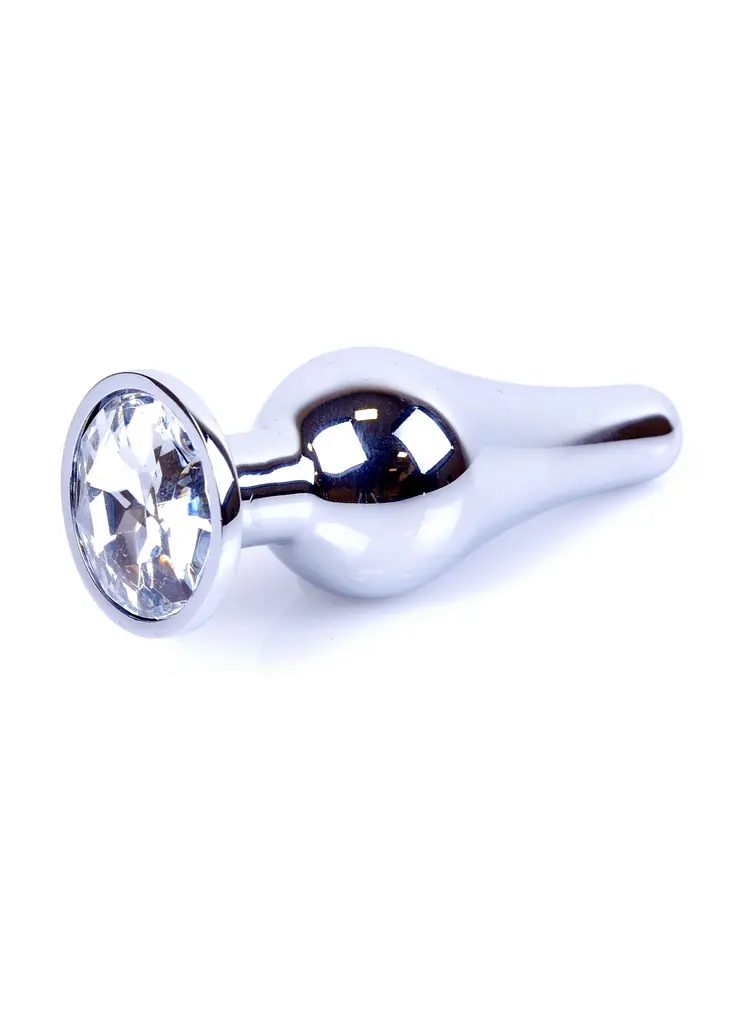 Анальна пробка - Jewellery Silver Long Plug Clear - фото 3