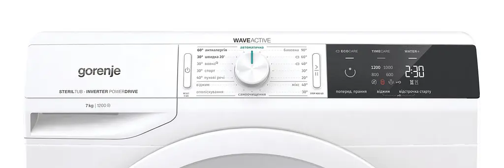 Стиральная машина Gorenje WEI72S3S/с паром/инверт/7 кг/ 1200 об/A -30 % /16 прогр./LED-дисплей/55 см. (WEI72S3S) - фото 4