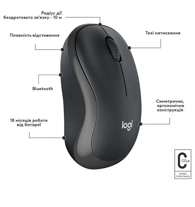 Миша Logitech M240 Graphite (910-007119) - фото 8