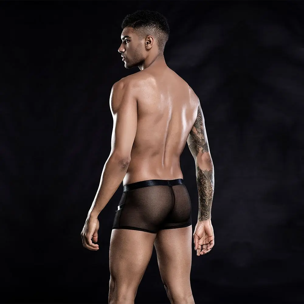 Чоловічі еротичні сітчасті труси з ременями, One Size Black - фото 2
