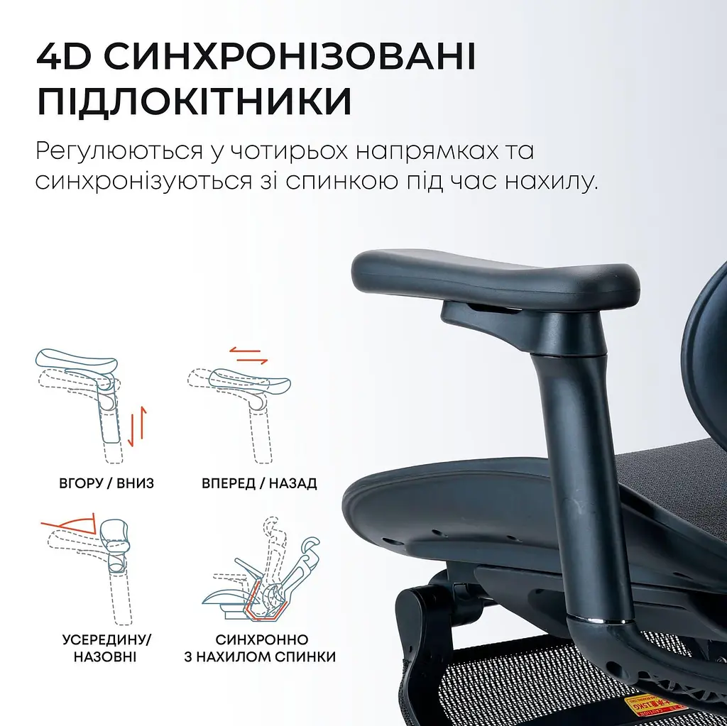 Офісне крісло Sihoo DORO C300L Mesh Black with footrest (DORO-C300L-A3-101-JT) - фото 9
