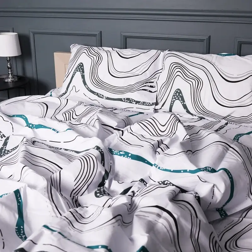 Наволочка MirSon Ranforce Elite 17-0695 Silver Foliage 70х70 см бело-серая (2200010452808) - фото 8