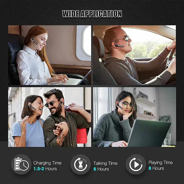 Бездротова Bluetooth гарнітура HSP-B6 з кнопками управління шумозаглушенням Бізнес гарнітура - фото 8
