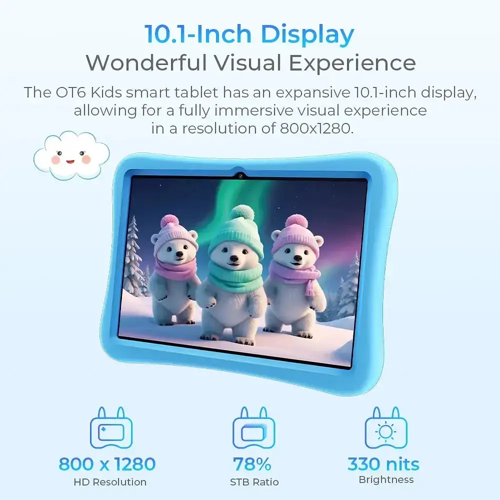 Планшет Oukitel OT6kids 10" HD+ /4GB/64GB/ RK3562 /8000mAh/ 5+2Мп/ WIFI Blue - фото 7