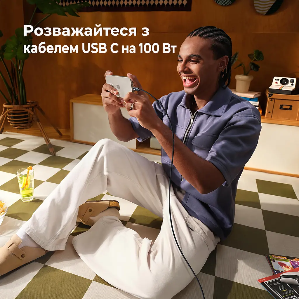 Кабель UGREEN Uno L509 USB-C - USB-C PD 100 Вт з дисплеєм 2 м темно-сірий (35512) - фото 10