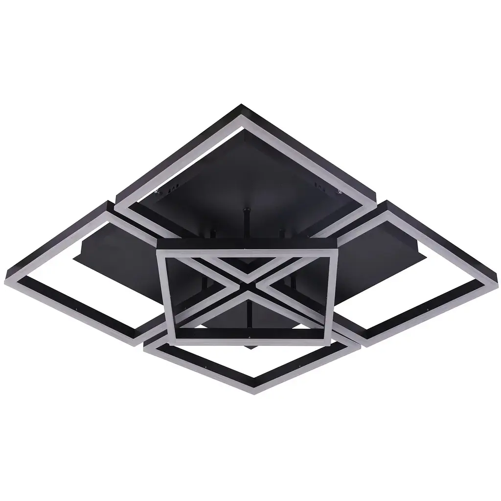 Світильник стельовий Miorro LED Senso з пультом ДУ та APP 136W 610х610х120мм чорний (51-313-017) - фото 4