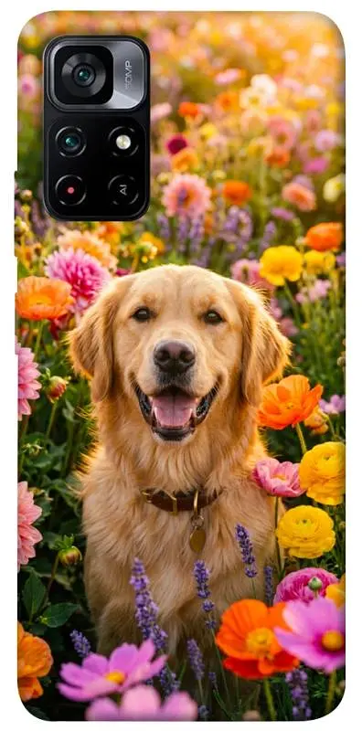 TPU чохол Demsky Flowery labrador для Xiaomi Poco M4 Pro 5G