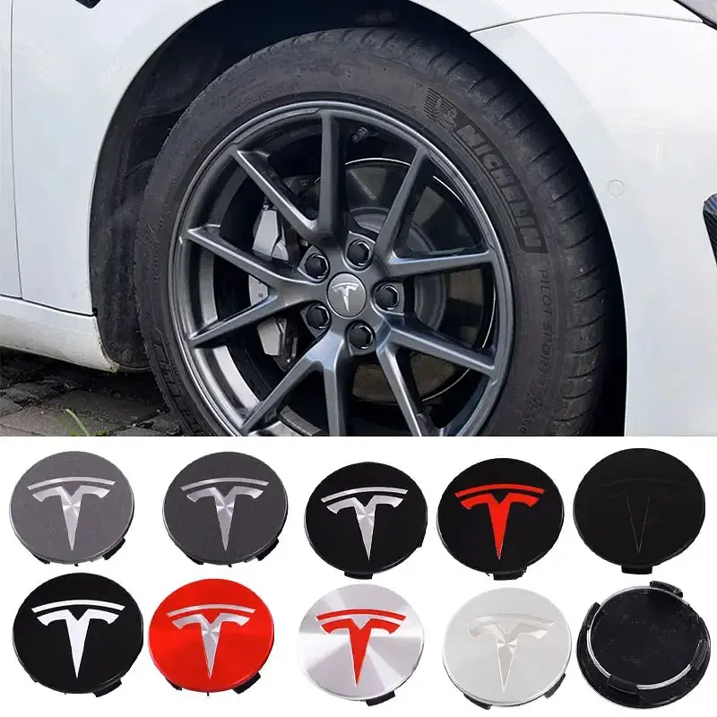 Ковпак колеса Tesla чорний срібний 56 мм алюміній 1 шт OEM 600587900A (ковпачок, заглушка диска) - фото 3