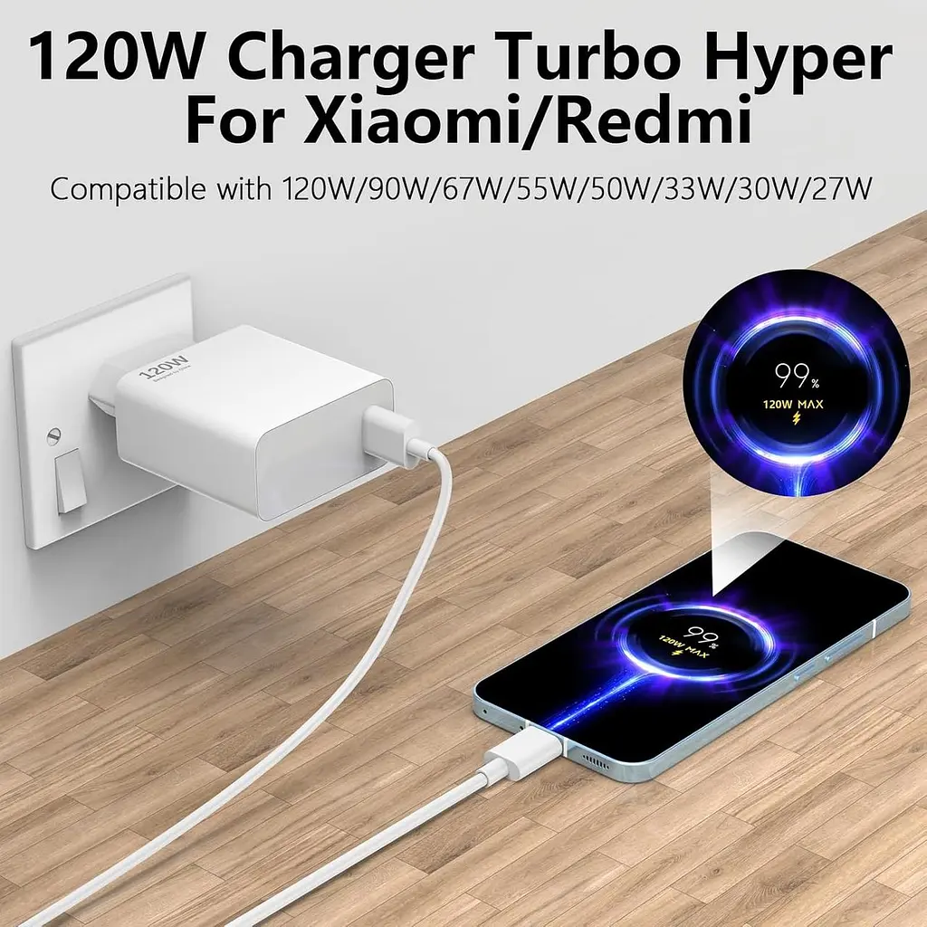 Швидкий зарядний пристрій USB-C 120 Вт для Xiaomi, Redmi та POCO - фото 6