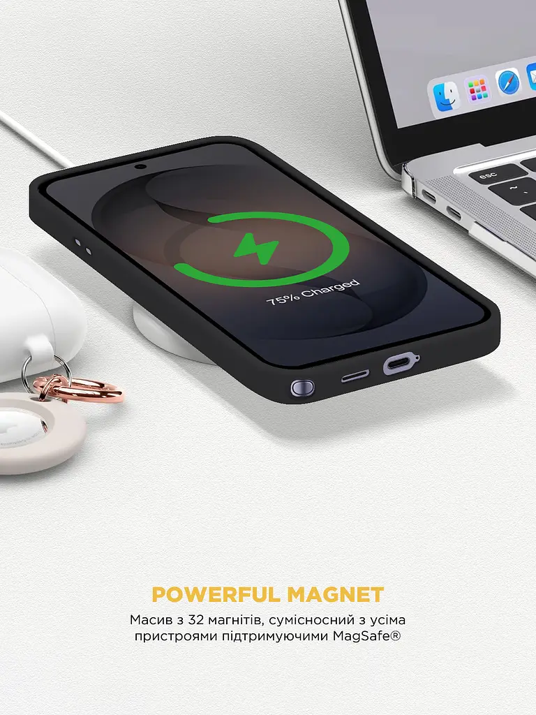 Силиконовый чехол с MagSafe для Samsung Galaxy S26 Ultra 5G, ICON2 MagCase, черный, противоударный, панель с мягкой подкладкой, защита всего корпуса, поддержка беспроводной зарядки, совместим с защитными стеклами и пленками, ArmorStandart (ARM88791) - фото 8