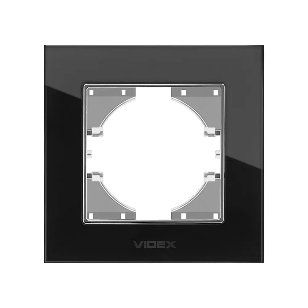 Рамка чорне скло одинарна горизонтальна VIDEX BINERA VIDEX (24577-000) - фото 2