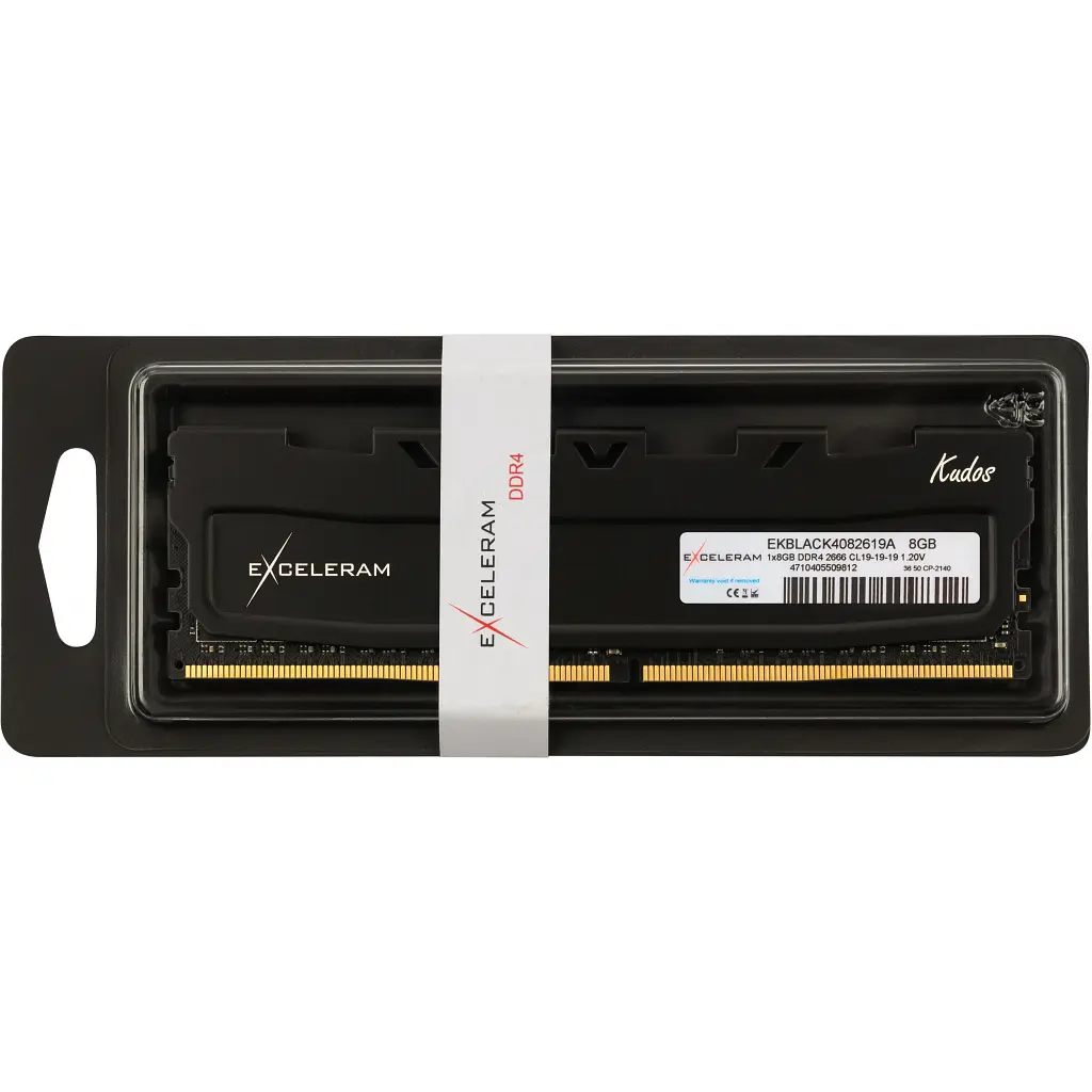 Модуль пам'яті для комп'ютера DDR4 8GB 2666 MHz Black Kudos eXceleram (EKBLACK4082619A) - фото 3