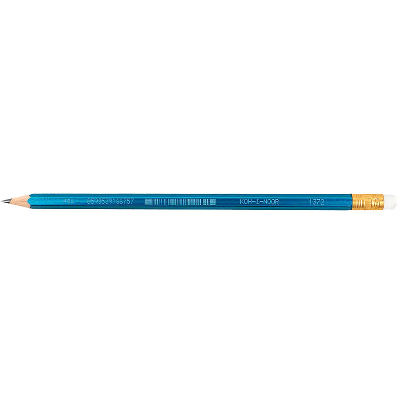 Олівець графітний  Koh-i-Noor Oriental НВ з гумкою блакитний (1372) - фото 2