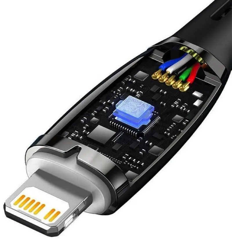 Кабель Baseus Gli ммer Series Fast Charging Data Cable Type-C to iP 20W 2 м чорний - фото 3