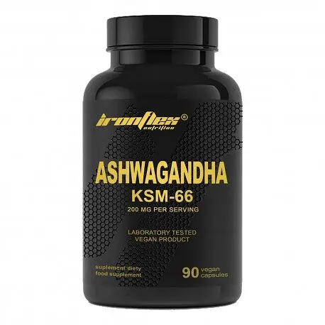 Екстракт кореня ашваганди IronFlex Ashwagandha KSM-66, 90 вегакапсул для підтримки нервової системи