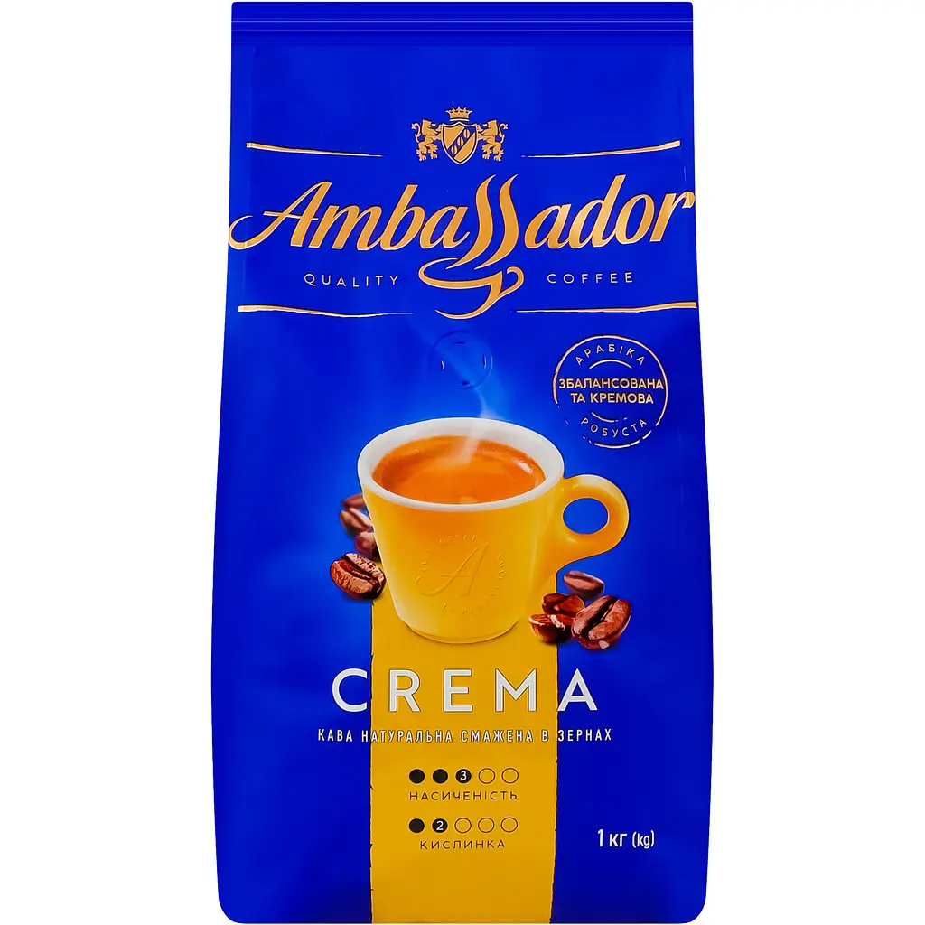 Кава в зернах Ambassador Crema натуральна смажена 1 кг (941924) - фото 2