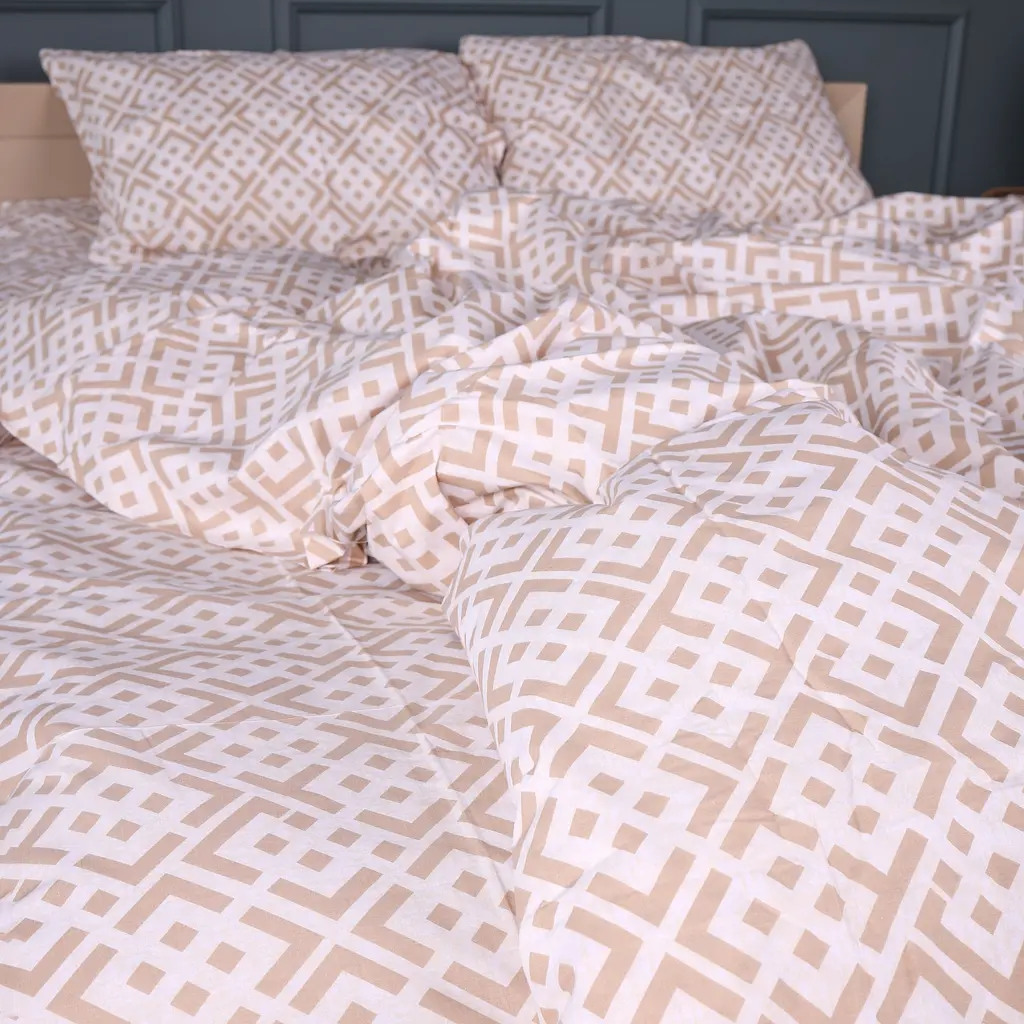 Пододеяльник MirSon бязь Abstract Beige 160х220 см (2200013164609) - фото 4