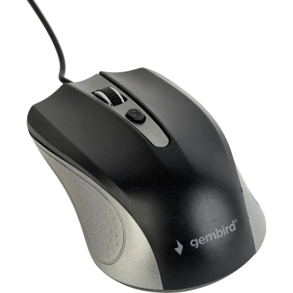Миша Gembird MUS-4B-01-GB Grey-USB Black - фото 1