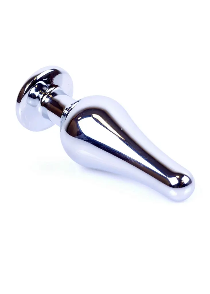 Анальна пробка - Jewellery Silver Long Plug Black - фото 4