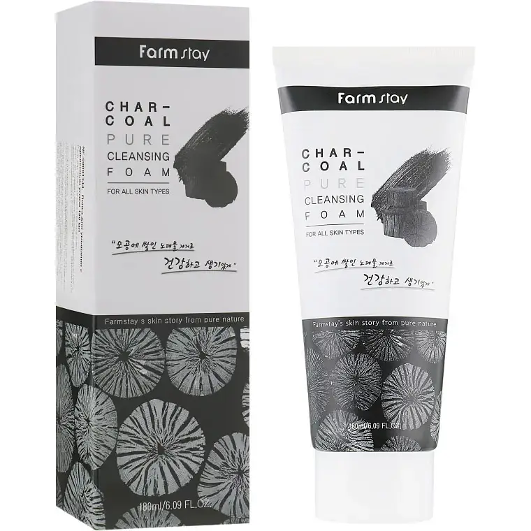 Пенка для умывания FarmStay Charcoal Pure Cleansing Foam с древесным углем 180 мл - фото 2