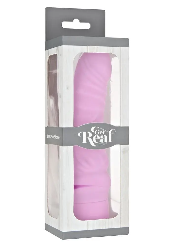 Вібратор Get Real Mini Classic G-spot Vibrator Реалістичний з венами, 17 см рожевий - фото 3