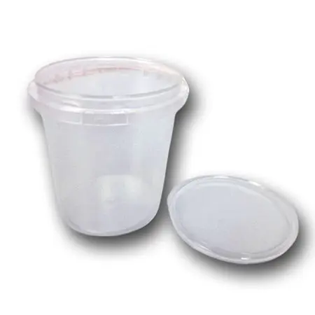 Відро з кришкою прозоре біла ручка 1000 мл 300 шт./уп. - фото 2