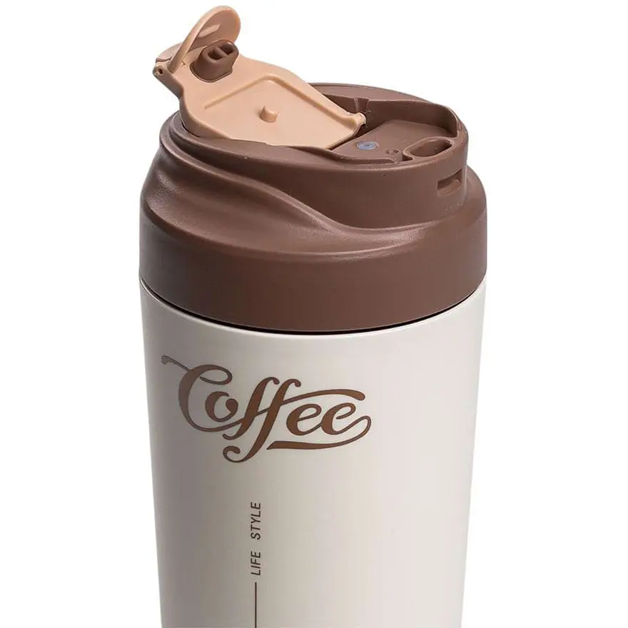 Термочашка Coffee 480 мл з керамічною колбою, коричневий Yiwu HP-14-14BR - фото 4