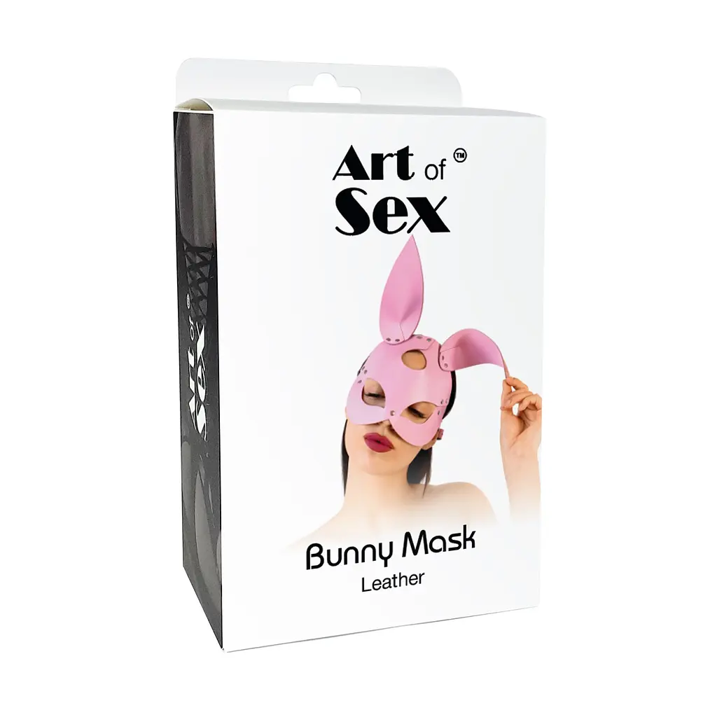 Шкіряна маска Зайчика Art of Sex - Bunny mask, колір Рожевий - фото 5