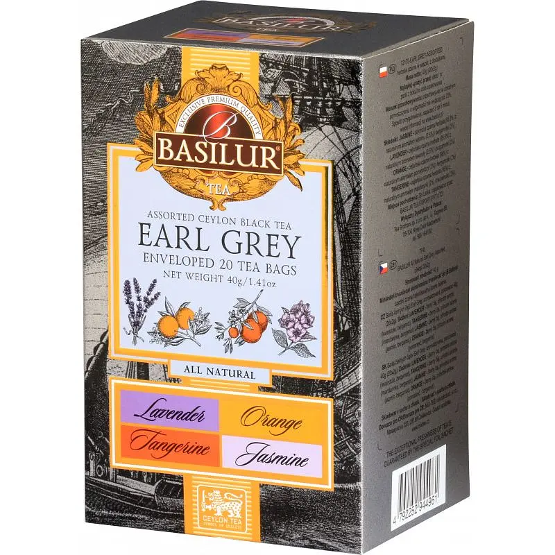 Уцінка. Набір чаю чорного Basilur Earl Grey Assorted 40 г (20 шт. х 2 г) (896893)