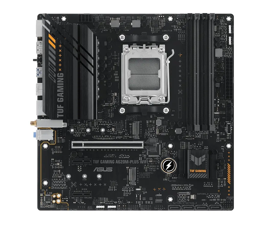 ASUS Материнcька плата TUF GAMING A620M-PLUS WIFI sAM5 A620 4xDDR5 HDMI DP mATX