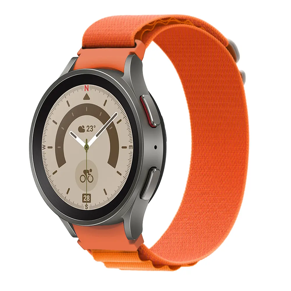 Ремінець для Samsung Galaxy Watch 6 - помаранчевий Watchbands Cloth Wave ширина кріплення 20мм нейлоновий (WB029-690637046) - фото 2