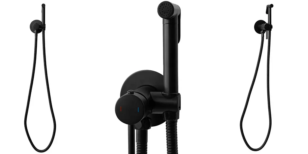 Набор гигиенического душа скрытого монтажа Rea Loop black черный REA-B8978, Черный матовый - фото 5