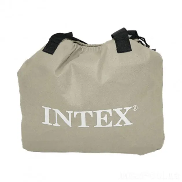 Надувна суперміцна двоспальне ліжко Intex технологія Fiber-Tech ™ 152х203х56 + вбудований електронасос - фото 4