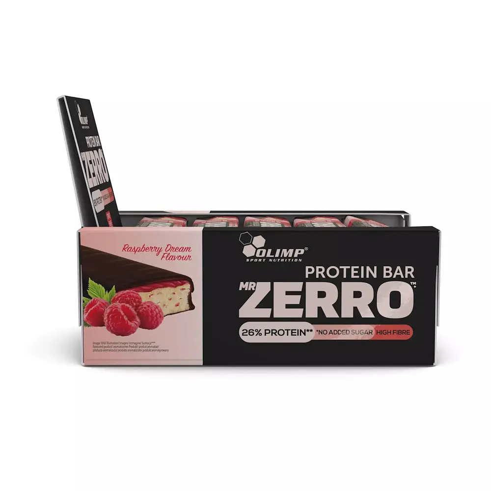 Батончик Olimp Mr Zerro Protein Bar Малина 1.25 кг (25 шт. по 50 г) - фото 2