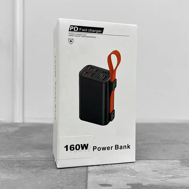 Мощная зарядная батарея с быстрой зарядкой 30000Mah 160W (Черный) - фото 4