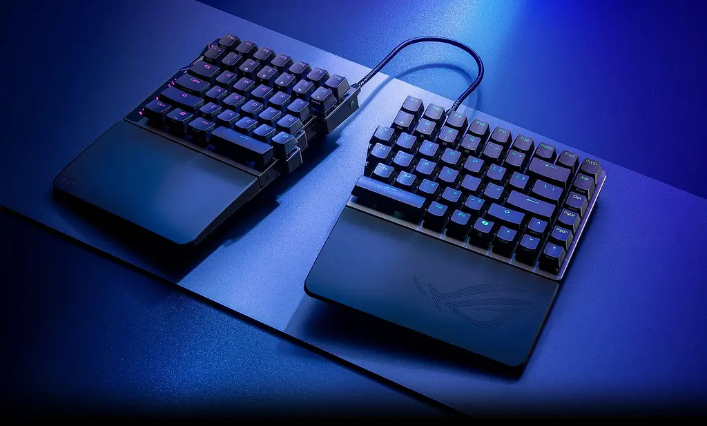 Клавіатура ASUS ROG Falcata Split 83key Magnetic Switch USB-A/WL/BT EN RGB Black (90MP043H-BKUA20) - фото 12