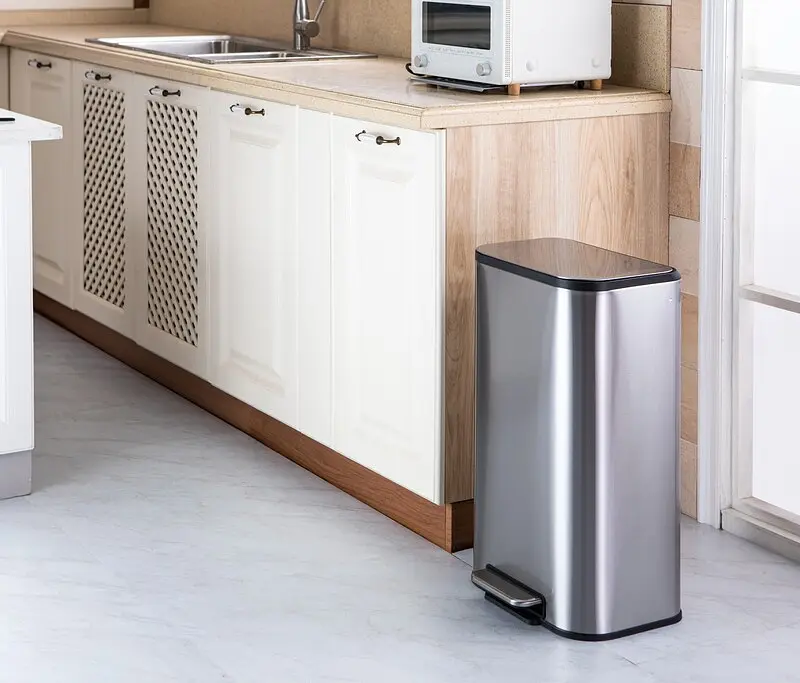 Відро для сміття Mixxus Cubic-TC0105 з плавним закриттям прямокутне SS Color 5л нержавіюча сталь MI7088, Нержавіюча сталь - фото 8