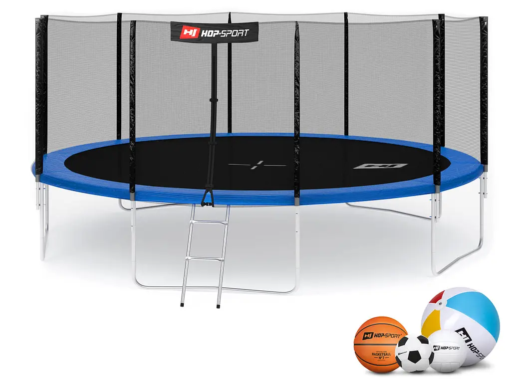 Батут Hop-Sport 16ft (488см) синій із зовнішньою сіткою - фото 12