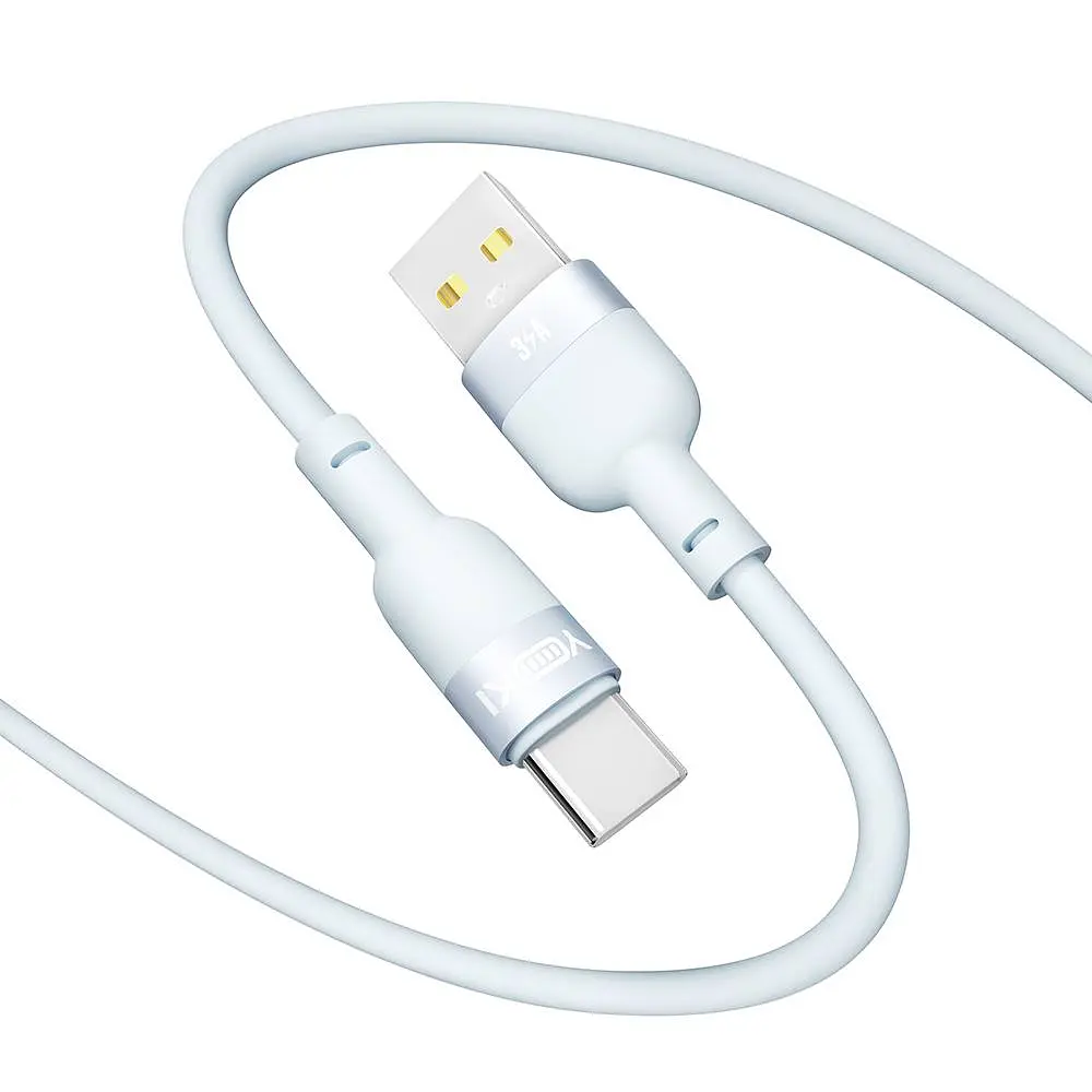 Кабель для заряджання та обміну даними USB Yoki YK-SI50 SILICONE Series USB/Type C 60W 3A/20V 1.2 м Синій - фото 4