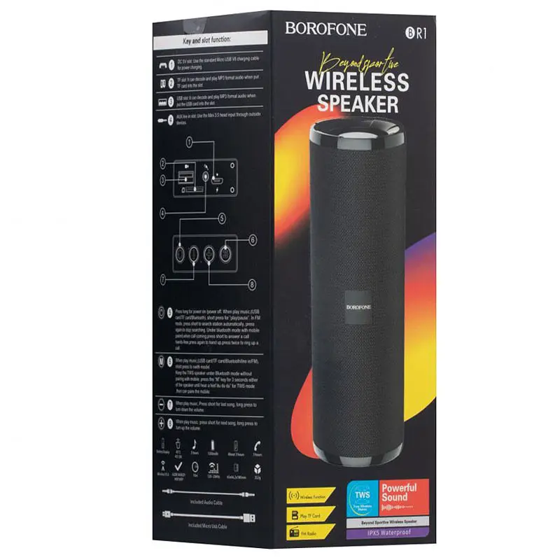 Bluetooth Колонка Borofone BR1 Black - фото 3