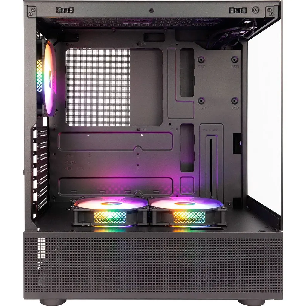 Корпус 1stPlayer Mi7-A-BK-2F7R-1F7 Black [134422] - фото 2