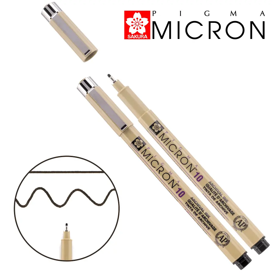 Лінер Sakura PIGMA MICRON (10), 0,6 мм чорний