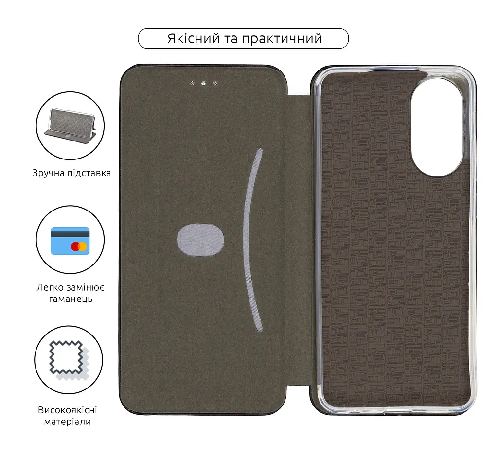 Чехол-книжка для OPPO A78 4G, G-Case, черный, кожаный чехол-книга из экокожи (PU) и TPU, с магнитом, с подставкой и вместительным кардхолдером, противоударный, защита всего корпуса, ArmorStandart (ARM69674) - фото 3
