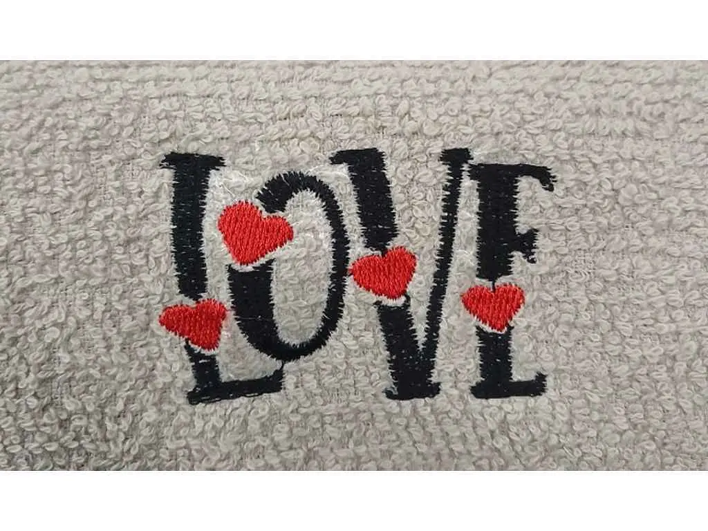 Рушник DAISY 50*90 сірий махровий ЖАККАРД Е2025-138 / бордюр білий Love