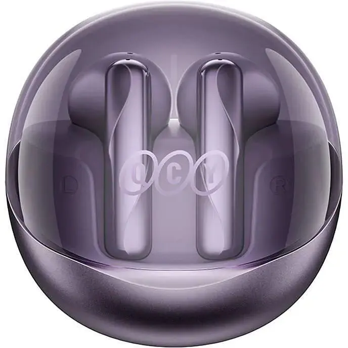 Бездротові навушники QCY AilyBuds Clear T32 Headphones фіолетові - фото 3