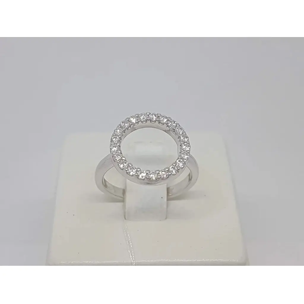 Срібне кільце Лазурит з фіанітами. 19244Р 17,5 - фото 2