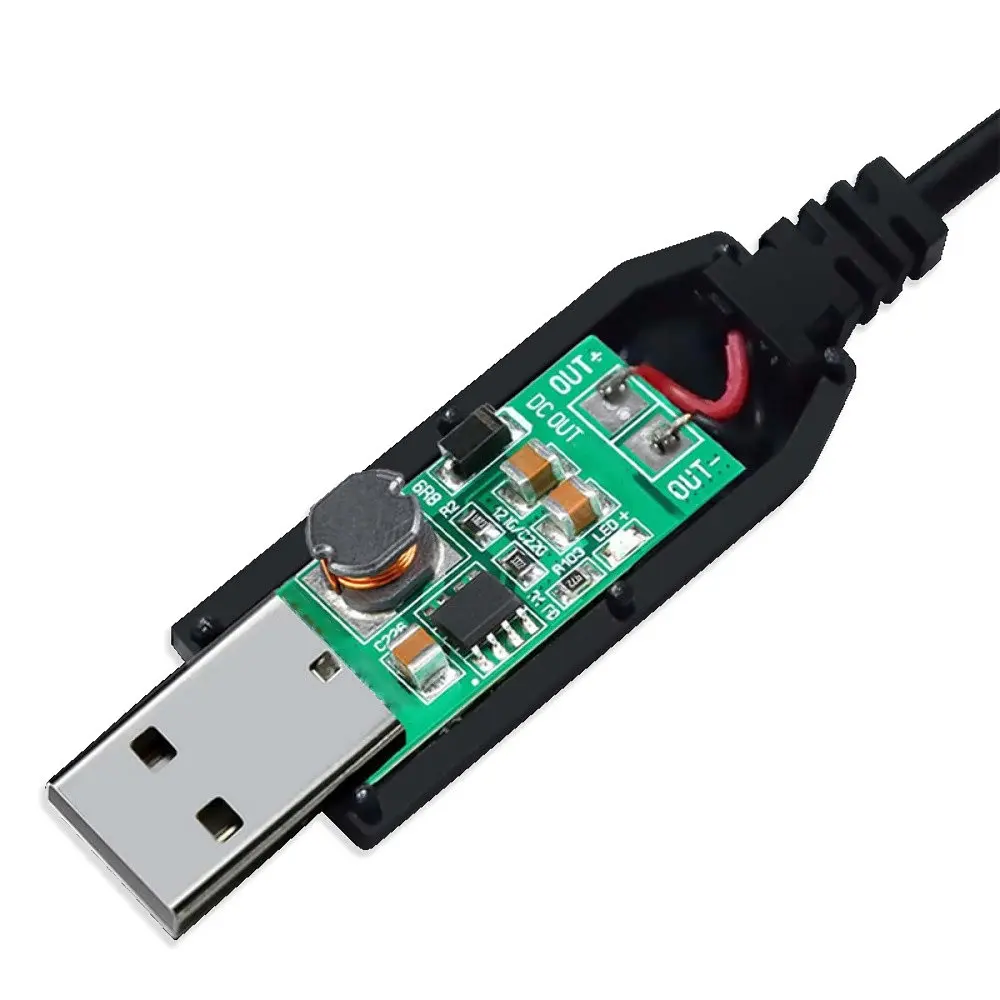 Кабель USB для роутера с преобразователем напряжения 5V-12V USBDC 5.5x2.5 0.5A 1 м черный - фото 3