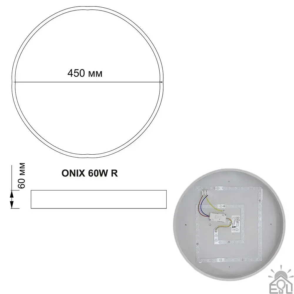 Світлодіодна люстра ONIX R 60 Вт 450x60 мм Біла Керується вимикачем (без пульта) ESLLSE - фото 8