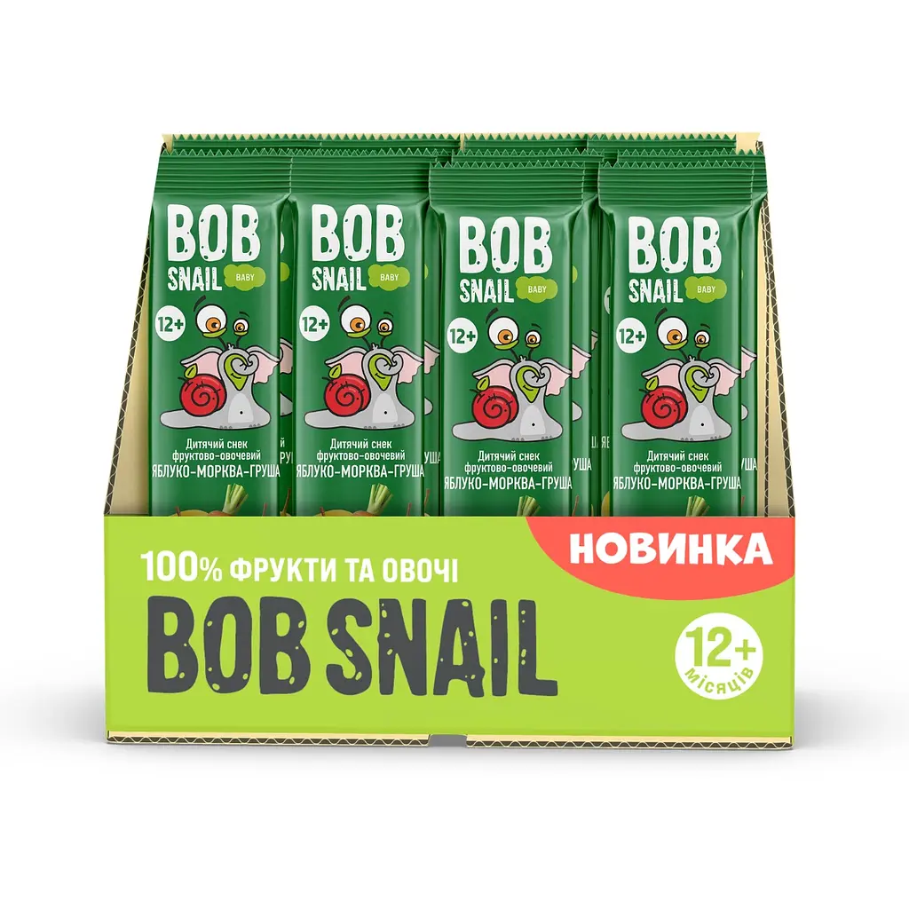 Дитячий снек  Bob Snail Яблуко-Морква-Груша 17 г - фото 3