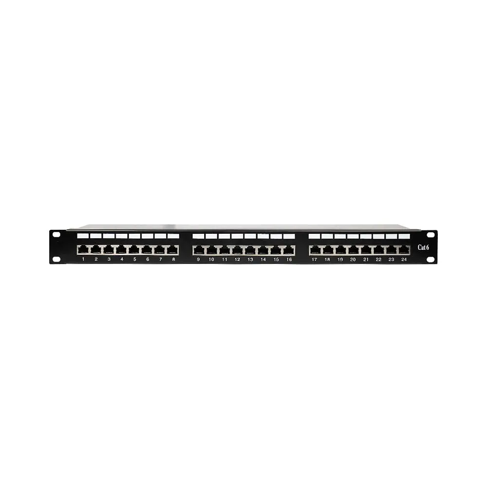Патч-панель 24 порти NVC-PN-12/24 CAT5/CAT6 19" 1U екранована (73-00145) - фото 2